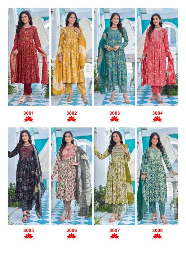 Kc Samira 3 Capsul Foil Printed Kurti Bottom With Dupatta